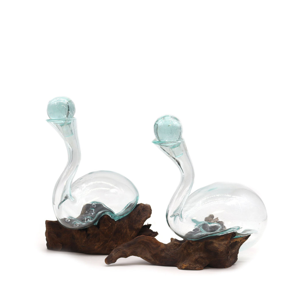 Molten Glass on Wood - Wine Decanter