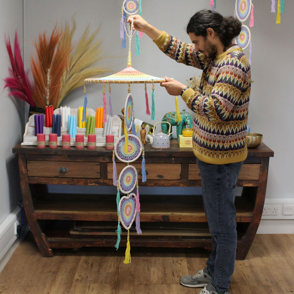 Extra Large Drama Dreamcatcher - Pastal Rainbow