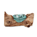 Molton Glass Candle Single Holder on Wood