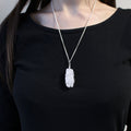 Cascade Wrapped Gemstone Necklace - Rough Opalite