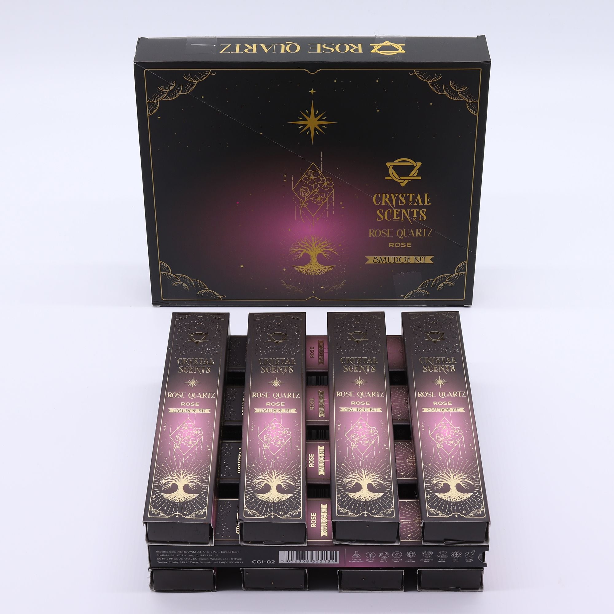 Rose Quartz Crystal Scents Smudge Incense - Rose